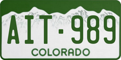 CO license plate AIT989