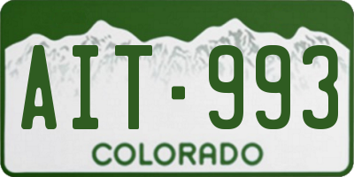 CO license plate AIT993
