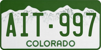 CO license plate AIT997
