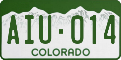 CO license plate AIU014