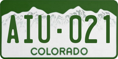 CO license plate AIU021