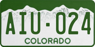 CO license plate AIU024