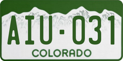 CO license plate AIU031