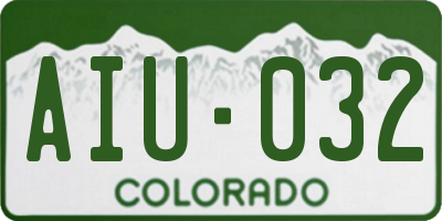 CO license plate AIU032