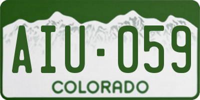 CO license plate AIU059