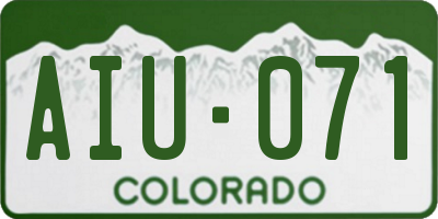 CO license plate AIU071