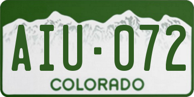 CO license plate AIU072
