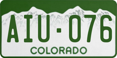 CO license plate AIU076