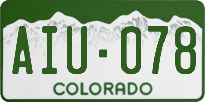CO license plate AIU078