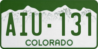 CO license plate AIU131