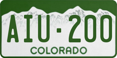 CO license plate AIU200
