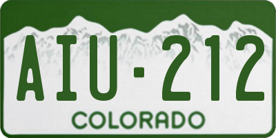 CO license plate AIU212