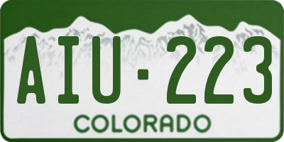 CO license plate AIU223