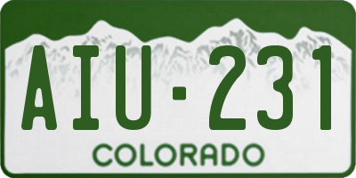 CO license plate AIU231