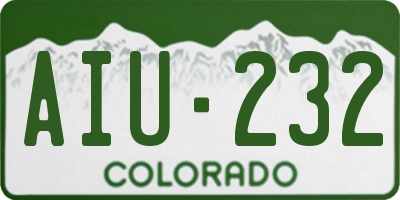 CO license plate AIU232