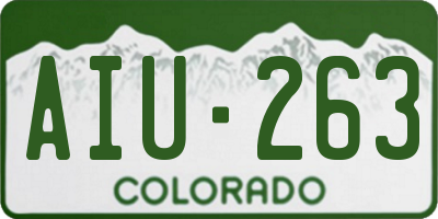 CO license plate AIU263