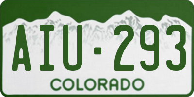 CO license plate AIU293