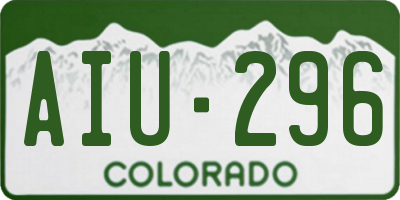 CO license plate AIU296
