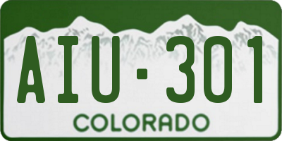 CO license plate AIU301