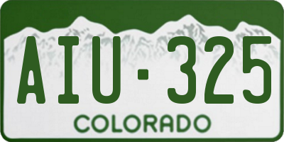 CO license plate AIU325