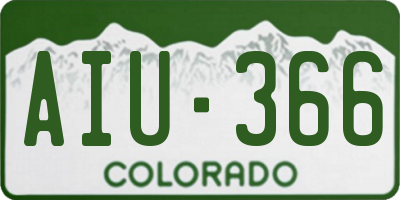 CO license plate AIU366
