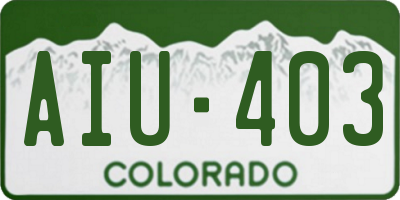 CO license plate AIU403