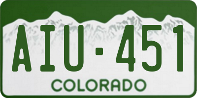 CO license plate AIU451