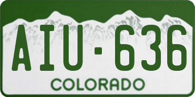 CO license plate AIU636