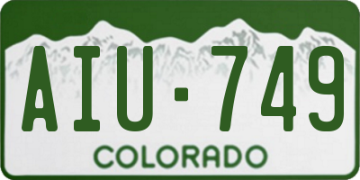 CO license plate AIU749