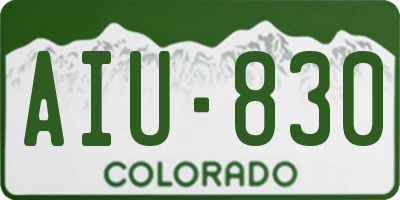CO license plate AIU830