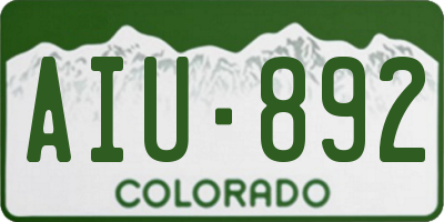 CO license plate AIU892