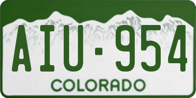 CO license plate AIU954