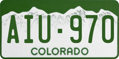 CO license plate AIU970