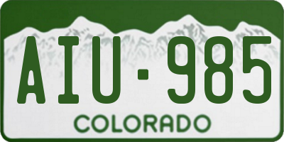 CO license plate AIU985