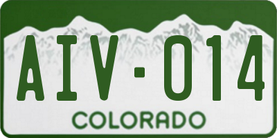 CO license plate AIV014