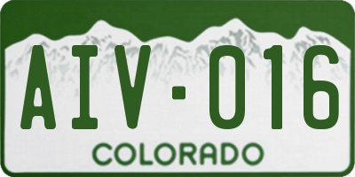 CO license plate AIV016