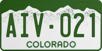 CO license plate AIV021