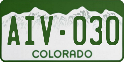 CO license plate AIV030