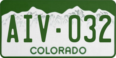 CO license plate AIV032