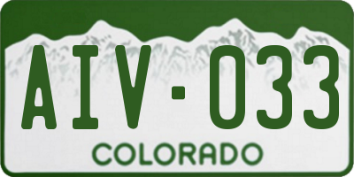 CO license plate AIV033