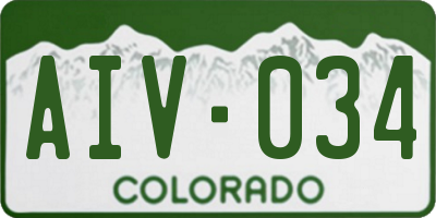 CO license plate AIV034
