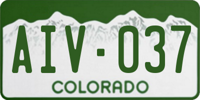 CO license plate AIV037