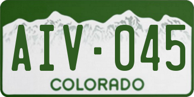 CO license plate AIV045