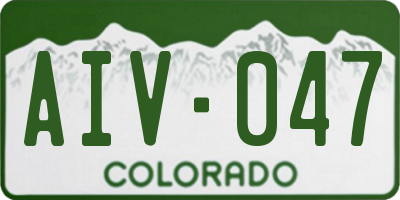 CO license plate AIV047