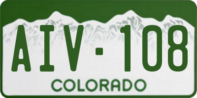 CO license plate AIV108