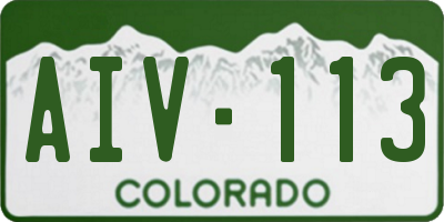 CO license plate AIV113