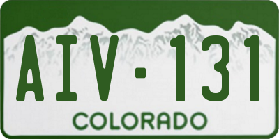 CO license plate AIV131