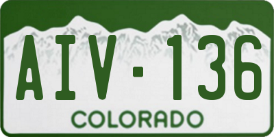 CO license plate AIV136