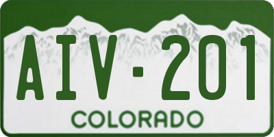 CO license plate AIV201