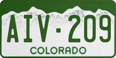 CO license plate AIV209